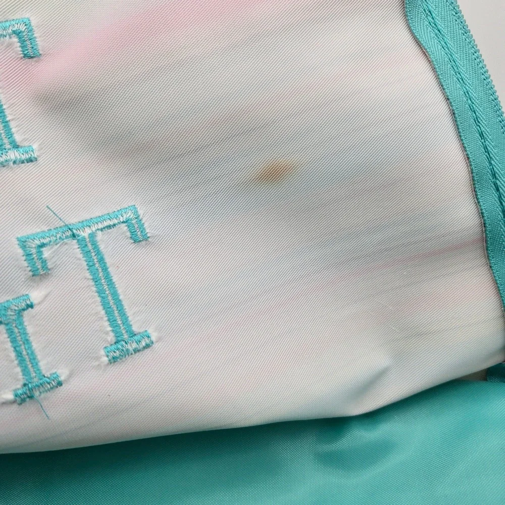 Thirty-One Perfect Party Set Teal Striped Insulated Expandable Picnic Carrier